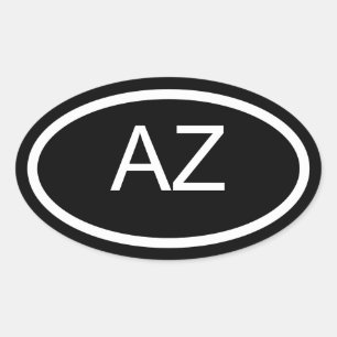 AZ Arizona Euro Style Oval Sticker
