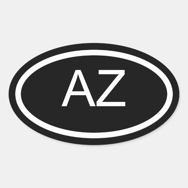 AZ Arizona Euro Style Oval Sticker (Front)