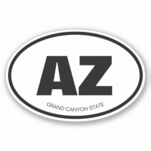 AZ - Arizona state abbreviation oval vinyl sticker