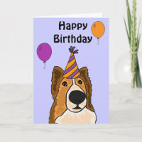 AZ- Cute Sheltie Dog Birthday Card