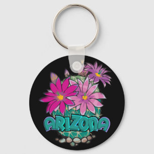 AZ Design Arizona Cactus Blooms Key Ring