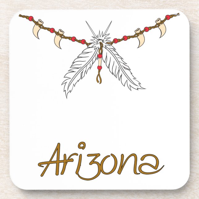 AZ Feather Necklace Coaster (Front)