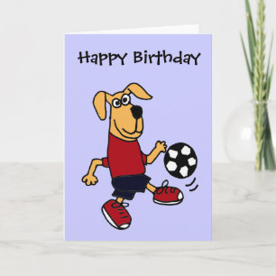 AZ- Funny Dog Playing Soccer Card