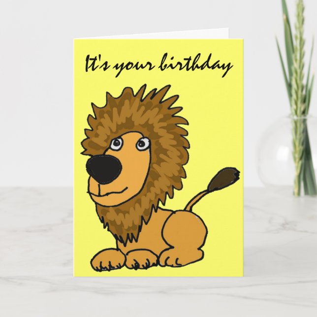 AZ- Funny Lion Birthday Card (Front)