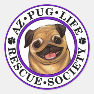 AZ Pug Life round sticker