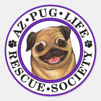 AZ Pug Life round sticker