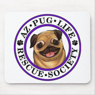 AZ Pug Life square mouse pad