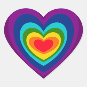 AZ- Rainbow Heart Stickers