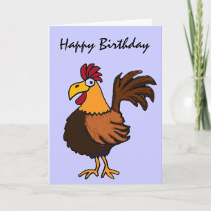 AZ- Rooster Happy Birthday Card