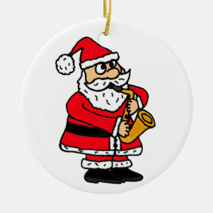 AZ- Santa Playing Saxophone Ornament