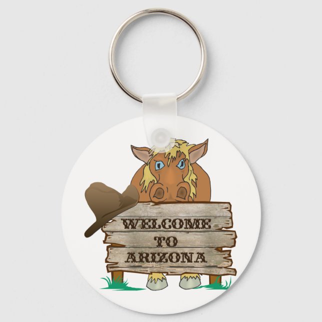 AZ- Welcome to Arizona Horse Key Ring (Front)
