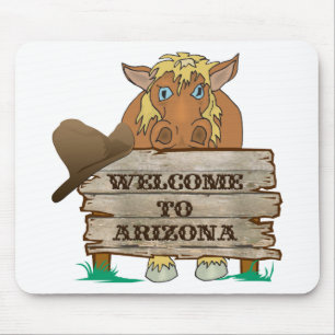 AZ- Welcome to Arizona Horse Mouse Mat