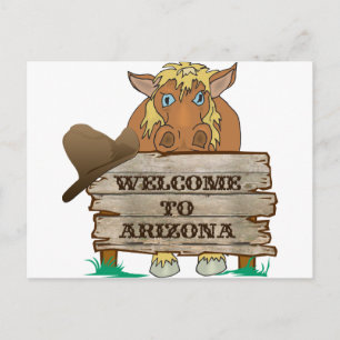 AZ- Welcome to Arizona Horse Postcard