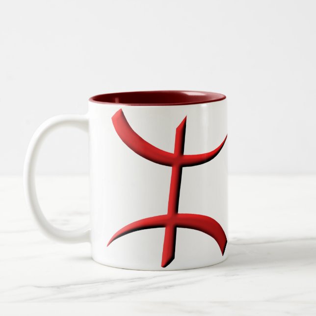 aza berber  red Two-Tone coffee mug (Left)