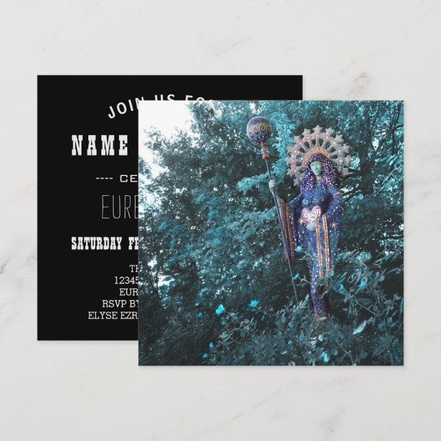 aza goddess of feminine energy of the cosmos invitation (Front/Back)