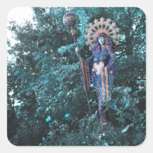 aza goddess of feminine energy of the cosmos square sticker
