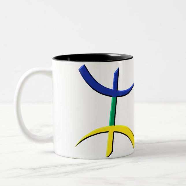 aza tricolore kabyle Two-Tone coffee mug (Left)