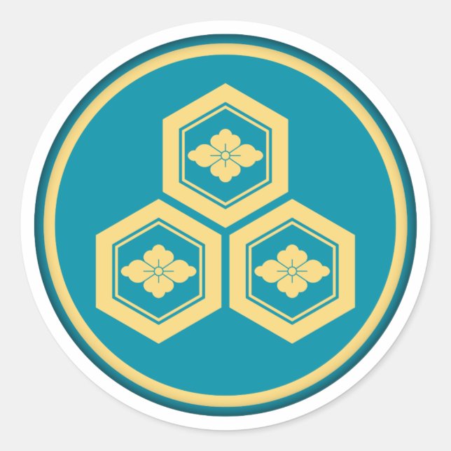 Azai Clan Kamon Classic Round Sticker (Front)