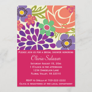 Azalea Floral Garden Bridal Shower Invitation