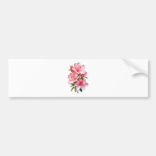 Azalea flower watercolor painting bumper sticker