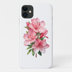 Azalea flower watercolor painting iPhone 11 case