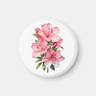 Azalea flower watercolor painting magnet