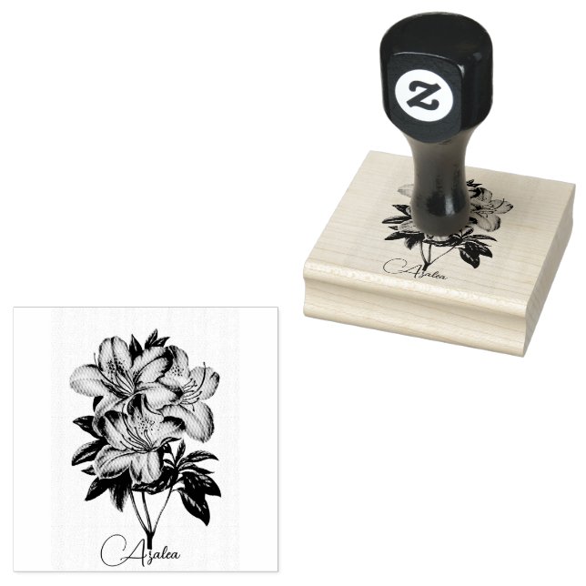  Azalea Flowers Rubber Stamp (Stamped)