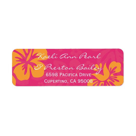 Azalea/Orange Beach Flowers - Ret Addr Size Return Address Label