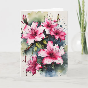 Azalea - Watercolor flowers Card