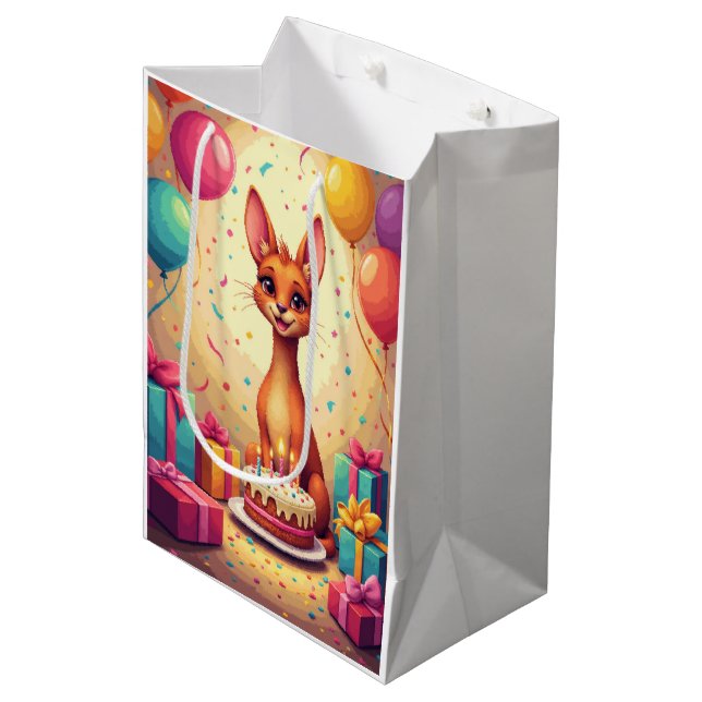 Azawakh Birthday Celebration Medium Gift Bag (Front Angled)