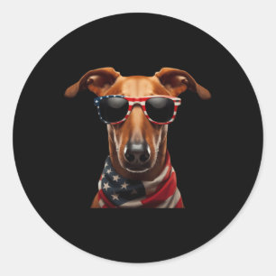 Azawakh Dog 4th Of July American Independence Day  Classic Round Sticker
