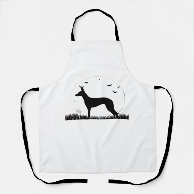 Azawakh Dog – Halloween Moon Silhouette Classic T- Apron (Front)