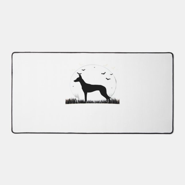 Azawakh Dog – Halloween Moon Silhouette Classic T- Desk Mat (Front)
