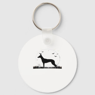 Azawakh Dog � Halloween Moon Silhouette Classic T- Key Ring