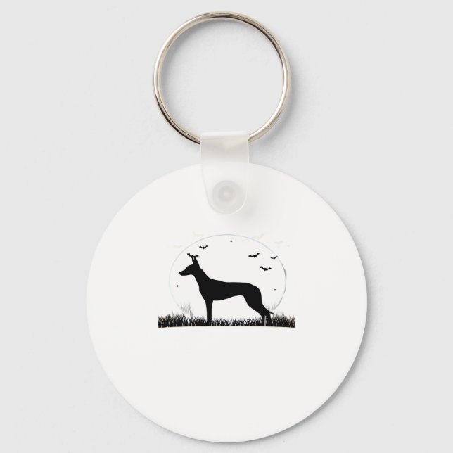 Azawakh Dog � Halloween Moon Silhouette Classic T- Key Ring (Front)