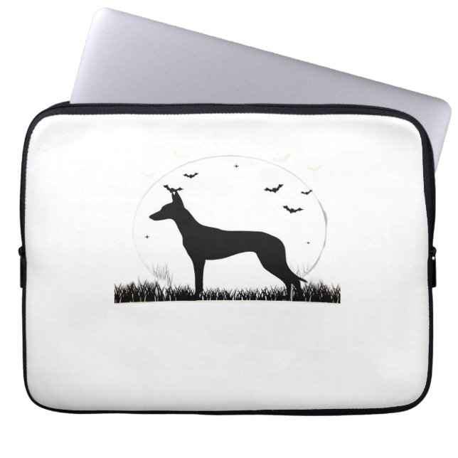 Azawakh Dog – Halloween Moon Silhouette Classic T- Laptop Sleeve (Front)