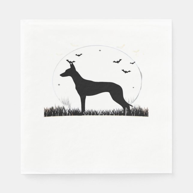 Azawakh Dog – Halloween Moon Silhouette Classic T- Napkin (Front)