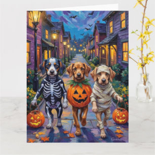Azawakh Dogs Trick-or-Treating Halloween Costumes Card