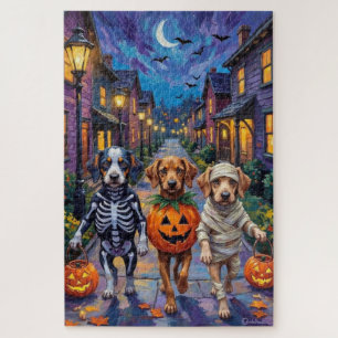 Azawakh Dogs Trick-or-Treating Halloween Costumes Jigsaw Puzzle