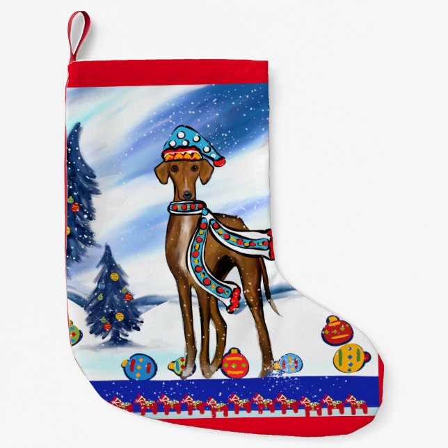 AZAWAKH SMALL CHRISTMAS STOCKING (Front)