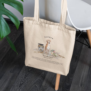 Azawakh Watercolor Dog Monogram Tote Bag