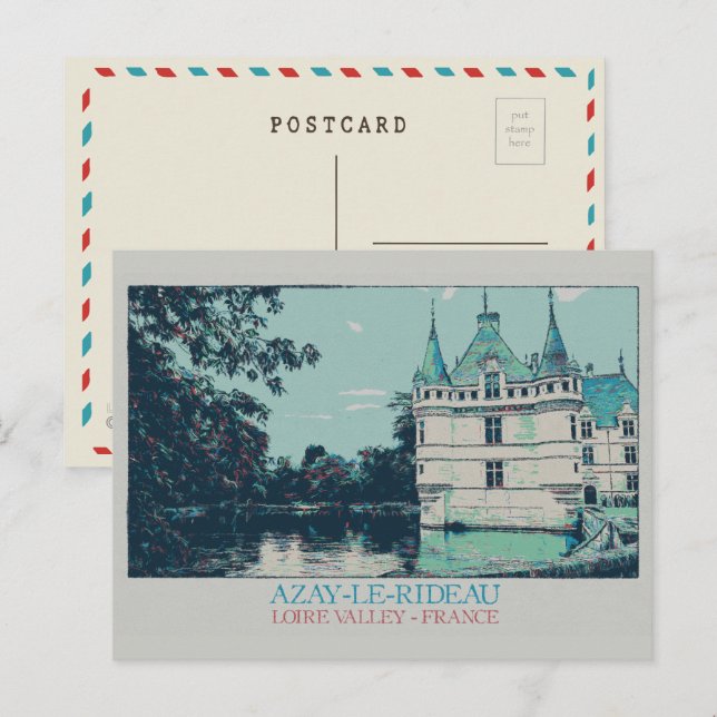 Azay-le-Rideau chateau in the Loire valley, France Postcard (Front/Back)
