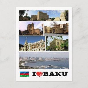 Azerbaijan - Baku - I Love - Postcard