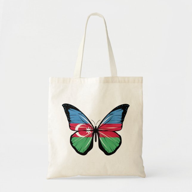 Azerbaijan Butterfly Flag Tote Bag (Front)