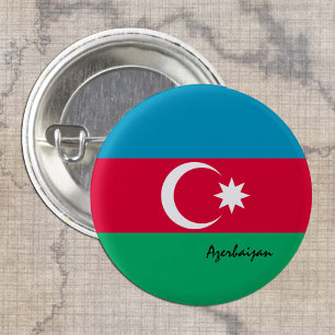 Azerbaijan button, patriotic Azerbaijan Flag 3 Cm Round Badge
