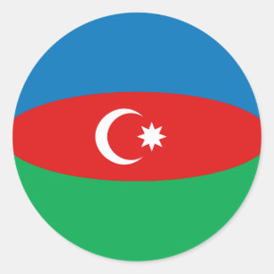 Azerbaijan Fisheye Flag Sticker