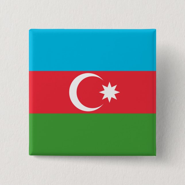 Azerbaijan Flag 15 Cm Square Badge (Front)