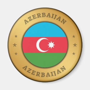 Azerbaijan Flag Button Magnet