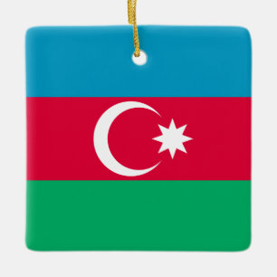 Azerbaijan Flag Ceramic Ornament