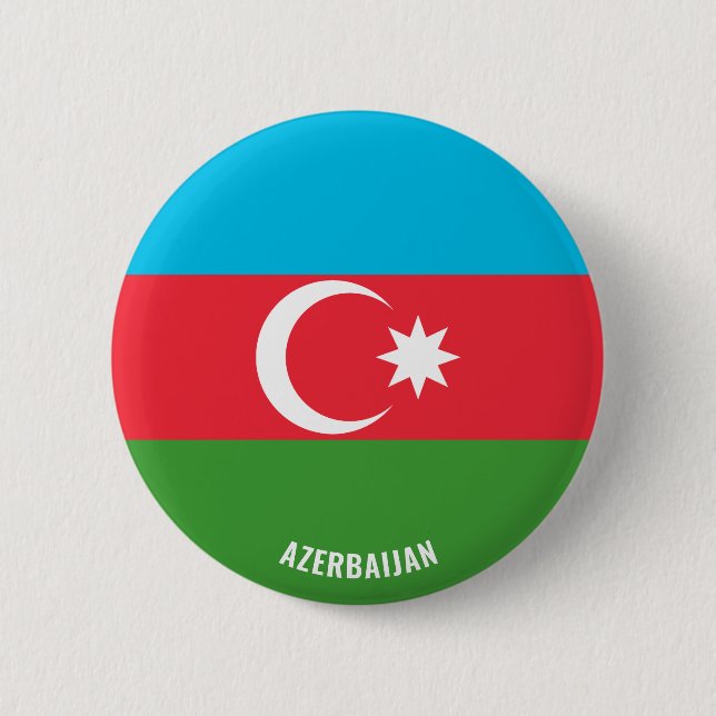 Azerbaijan Flag Charming Patriotic 6 Cm Round Badge (Front)